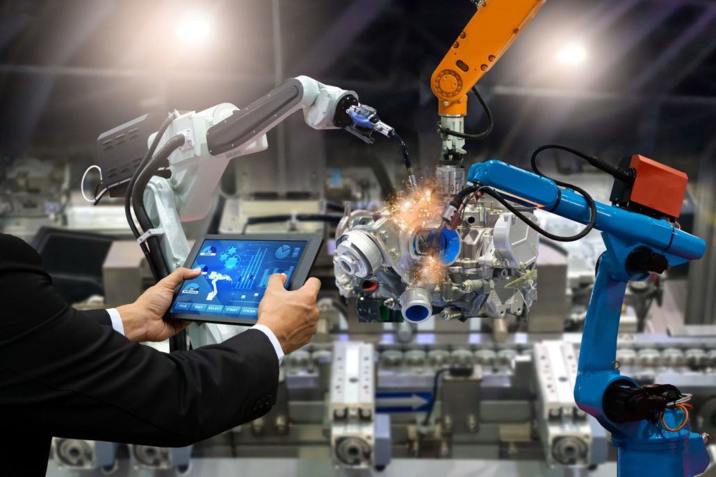 Robots industriales controlados desde una tablet