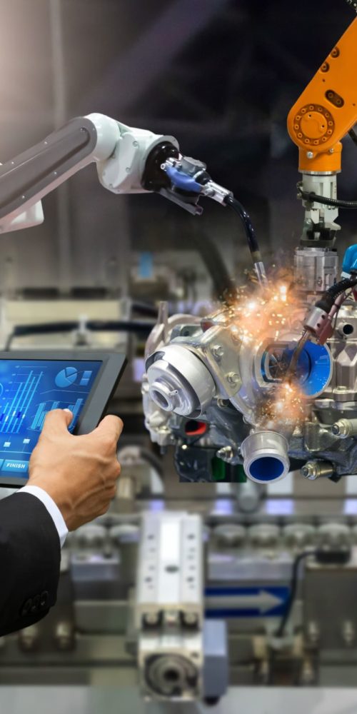 Robots industriales controlados desde una tablet